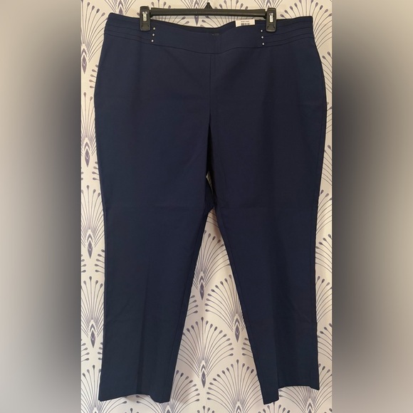 JM Collection Straight Leg Navy Blue Pull on pants 👖 - Picture 1 of 3